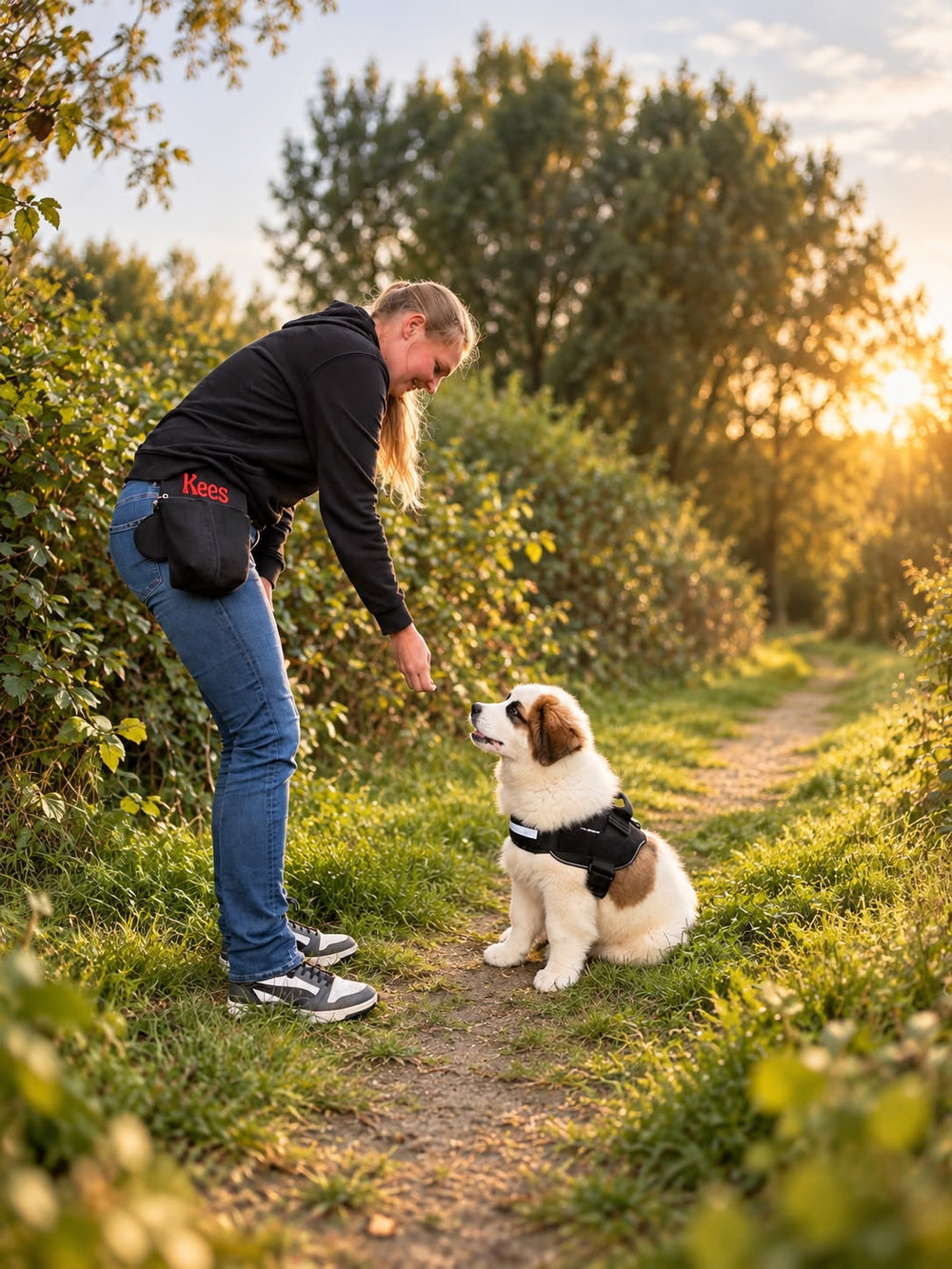 Bij het uitlaten van de hond